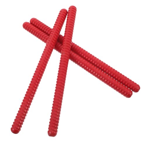 UPKOCH 4 . Teiliges Spiral-Holz-rhythmussticks für Robuste Percussion-Instrumente aus Hartholz Leichte Tragbare Lummi-Sticks rot für Vorschulunterricht Musiklernen und von UPKOCH