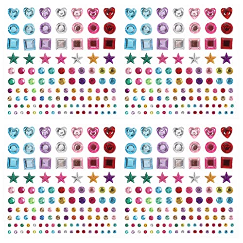UPKOCH 4 Blätter Liebe Kristall Bohrer Aufkleber Mehrzweck-diamantenaufkleber Selbstklebende Bastelaufkleber Flatback-Edelsteine Tragbare Juwelenaufkleber Kristall-epoxy Colorful von UPKOCH