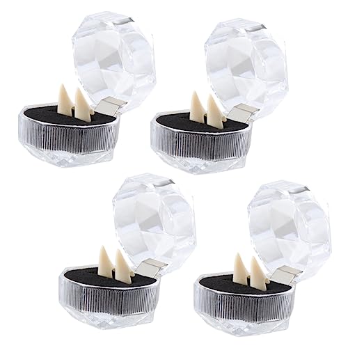 UPKOCH 4 Paar Vampir Gebiss Bekleidung Falsche Zähne Halloween Kostüme Zähne Requisite Halloween Gefälschte Zähne Halloween Zahn Requisite Cosplay Requisite Halloween Gebiss von UPKOCH