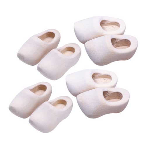 UPKOCH 4 Paare Mini Holzschuhe für Puppenhaus Naturbelassene DIY Klompen Glatte Oberfläche Handwerkliche Bastelsets Puppenhaus Zubehör Holz Dekoration von UPKOCH