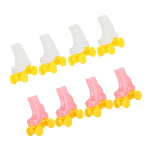 UPKOCH 4paare Miniatur Roller Skates Für Puppen Bunte Aus Kunststoff Dekoration Für Puppenhaus Und Bastelprojekte Süße Eislaufzubehör Für Kreative Spielideen von UPKOCH