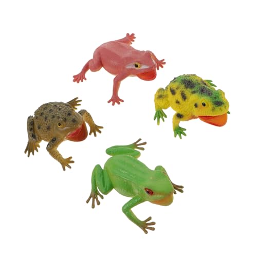 UPKOCH 4 Realistische Künstliche Frösche aus PVC mit Soundfunktion Lebensechte Dekofiguren für Haus und Garten Detailreiche Simulation für Terrarien und Mikro-landschaften von UPKOCH