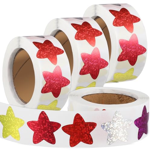 UPKOCH 4 Rollen Aufkleber Masse Kleine Aufkleber Verhaltensaufkleber Aufkleber Für Grundschullehrer Aufkleber Belohnen Mini-Aufkleber Sternaufkleber Selbstklebend Papier von UPKOCH
