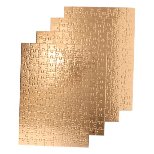UPKOCH 4 Sätze Blanko-Puzzles mit Teilen Goldgerahmt zum Bemalen und Basteln für Stabile Kreative DIY-Puzzle für Kognitive Hand-Auge-koordination und Individuelle Kunstwerke von UPKOCH