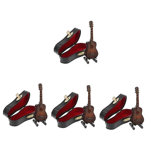 UPKOCH 4 Sätze Gitarrenmodell Spielzeuge Musikspielzeug für Babys Musikinstrumente Modelle Miniatur-Gitarren-Dekor Gitarrenspielzeug für Kinder Saxophon kleine Gitarre hölzerne Gitarre von UPKOCH