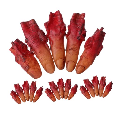 UPKOCH 4 Sätze Halloween Fake Severed Fingers Realistische Blutig Plastik Finger Deko Stabile Kunststoff Horror Körperteile Party Deko für Haunted House und Halloween Kostüm UPKOCH 4 Sätze Halloween Fake Severed Fingers Realistische Blutig Plastik Finger Deko Stabile Kunststoff Horror Körperteile Party Deko für Haunted House und Halloween Kostüm von UPKOCH