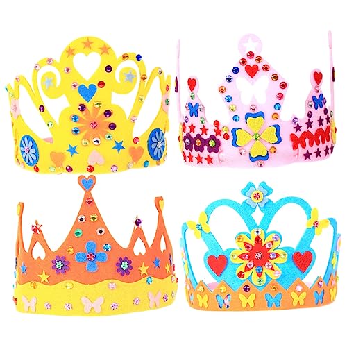 UPKOCH 4 Sätze Handgefertigte Krone Partyhüte Für Geburtstagskinder Diy-prinzessin-kronen-set Königlich Krone Für Geburtstagskronen Passt Für Geburtstagshut Bausatz Nicht Gewebt von UPKOCH