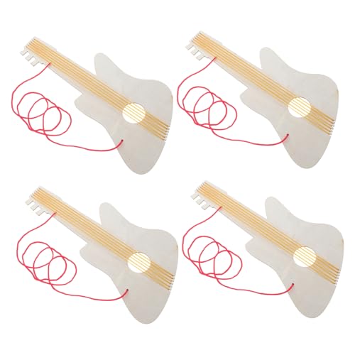 UPKOCH Kindergitarrenspielzeug Handgefertigtes Holzgitarrenspielzeug Kleinkinder Bemalbare Gitarre Für Die Musikausbildung von UPKOCH