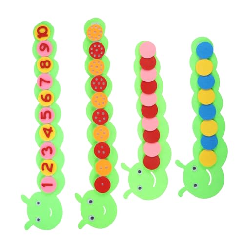 UPKOCH 4 Sätze Montessori Zahlenlernspiel Raupe aus Langlebigem Vliesstoff DIY Material für Frühkindliche Matheförderung und Zahlenverständnis Spielerisch Fördern von UPKOCH