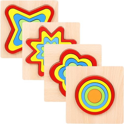 UPKOCH 4 Sätze Puzzle Formen Kinderspielzeug Geometrie Bildungsspielzeug Regenbogen-bausteine Lernspielzeug Für Geometrieform Kognitives Blöcke Holz UPKOCH 4 Sätze Puzzle Formen Kinderspielzeug Geometrie Bildungsspielzeug Regenbogen-bausteine Lernspielzeug Für Geometrieform Kognitives Blöcke Holz von UPKOCH