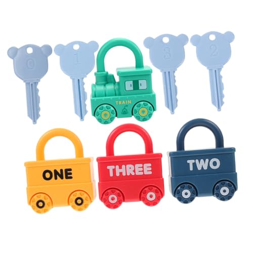 UPKOCH 4 Satz Schlüsselschloss- Sensorische Tafel Babyschlüssel Partygeschenke Für Feuerwehrautos Kleinkinderautos Magnetisches Alphabet-Labyrinth Müllwagen Plastik von UPKOCH