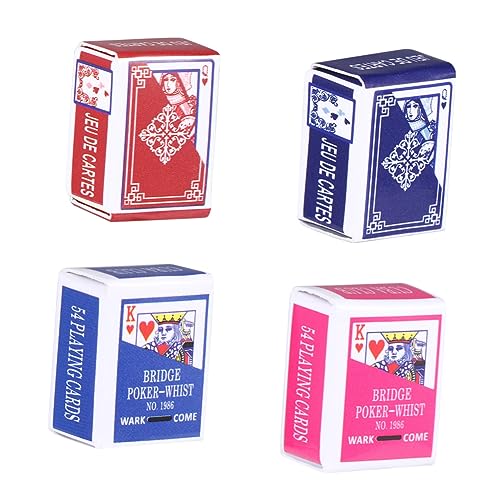 UPKOCH 4 Satz kreative Pokerkarten Kartenspiel Masse Kartenspiele winzige Möbel Miniatur-Alkoholflaschen weinachtsgeschenk настольные игры Mini-Pokerkarte aus Papier Kartenspiel von UPKOCH