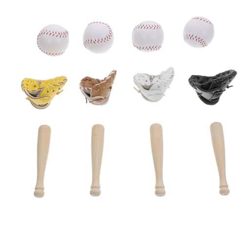 UPKOCH 4 Sets Baseball Modell Ornamente Zum Basteln Medaillon Kunst Und Bastelsets des Deckels Sportbälle Outdoor Ornamente Sport Mini Baseballschläger Schlüsselanhänger von UPKOCH