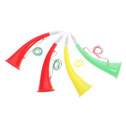 UPKOCH 4 Stück Bunte Cheer Trompeten mit Sanftem Ox Horn Design Robustes Material als Anfeuerungsrequisite für Fußballspiele Partys und Kindergeburtstage Zufällige Farbe von UPKOCH