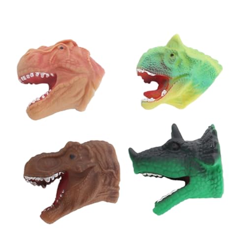 UPKOCH 4 Stück Dinosaurier Fingerspielzeug Teiliges aus Kunststoff mit Detailreichen Dinosaurier Kopfmodellen für Interaktives Lernspielzeug Geeignet für Jungen und Mädchen von UPKOCH