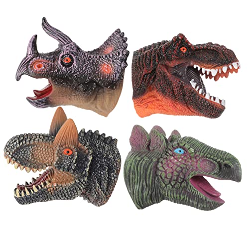 UPKOCH 4 Stück Dinosaurier-Handpuppe Tierpuppen Handpuppen für Handpuppe als Rollenspiel Handpuppen Puppen für Kleinkinder Puppen mit beweglichem Mund Marionette Vinyl von UPKOCH