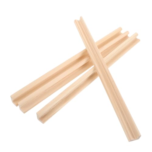 UPKOCH 4 Stück Domino-tabletts Aus Holz, Einreihige, Unbehandelte Holz-spielsteinhalter, Brettspiel-zubehör Für Mexican Train Mahjong Und Domino-spielsteine, 36 cm von UPKOCH