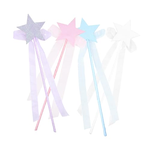 UPKOCH 4 Stück Feenstäbe mit Leuchtendem Fünf Punkte Stern Bunte Magische Stäbe für Mädchen Leichte und Komfortable Cosplay Requisiten für Geburtstagsfeiern Partys und Fotografie von UPKOCH