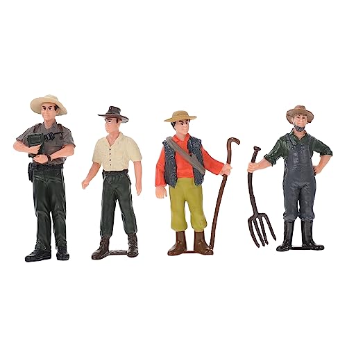 UPKOCH 4 Stück Figurenset Teiliges Bauernfiguren für Mikrolandschaften Dekoration oder Lernspielzeug für Realistische Details Sandtische und Gartenaccessoires von UPKOCH