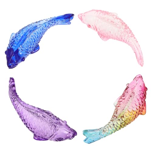 UPKOCH 4 Stück Fischverzierung Realistisches Fischdekor Aquariumdekor Aquariumzubehör Fischtankverzierung Fischdekor Fisch-Statue Kleiner Falscher Fisch Fischfigur Glas von UPKOCH