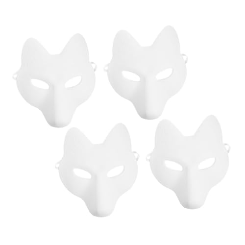 UPKOCH 4stücke Diy Fox Masken Weiße Unbemalte Tiermasken Für Halloween Cosplay Für Kreative Bastelprojekte Und Maskerade-partys von UPKOCH