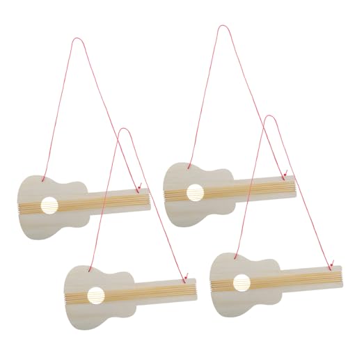 UPKOCH 4 Stück Gitarrenbausatz Selber Machen Gitarrenmalerei Für Gitarrenfarbe Kinderukulele Für Jungen Gitarrendekor DIY -Gitarre Gitarrenkinder Gitarrenhandwerk Hölzern Beige von UPKOCH