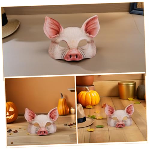 UPKOCH 4 Stück Halloween Schweine Maske aus Atmungsaktivem EVA Halbgesichts Tierkostüm für Karneval Cosplay Maskenball Verkleidung Party Zubehör von UPKOCH