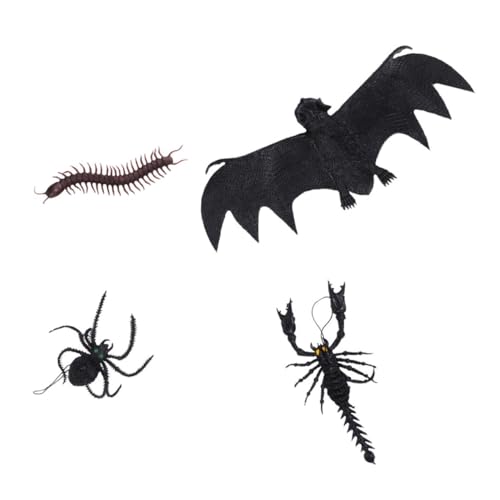 UPKOCH 4 Stück Halloween Spinnennetz Gefälschte Schlange Streich Halloween Animatronik Halloween Dekoration Halloween Outdoor Gefälschte Ratte Spinne Kinderspielzeug von UPKOCH