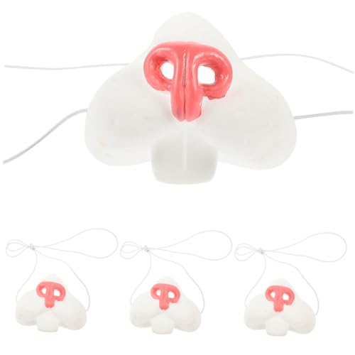 UPKOCH 4 Stück Hasennase Kaninchen Tierkostüm pelzige Anzüge Tiere Maske Hase Cosplay-Requisite Hasen-Cosplay-Zubehör Häschen verkleiden Nase Hase Cosplay Kostümzubehör Vinyl von UPKOCH