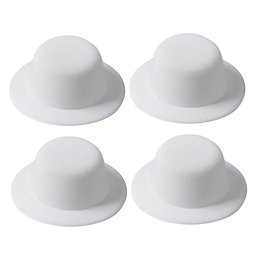 UPKOCH 4 Stück Hut Embryo Kleiner Zylinder Mini - Teeparty - Hüte Haarspangen Tops Hüte Perückenkappe Kappen Kreatives Bastelset DIY - Zubehör kleine Tops hüte dekorative Zylinderhüte Netz Weiß von UPKOCH