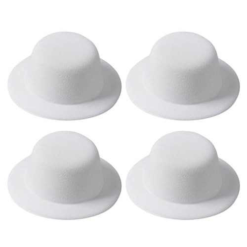UPKOCH 4 Stück Hut Embryo Kleiner Zylinder Miniaturhüte Fascinator-Basis Mit Clips Minihüte Schwarze Kappe DIY Tea-Party-hüte Puppenoberteil Filzhut Gebürstet Clown Weiß von UPKOCH
