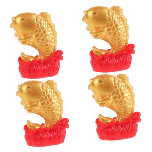 UPKOCH 4 Stück Kleine Fischornamente kuchendekoration glücksbringer kleine Fische glücksfisch Terrarium Dekoration Bausatz künstlich Anhänger Angelstatuen kleines puppenhaus zubehör Harz von UPKOCH