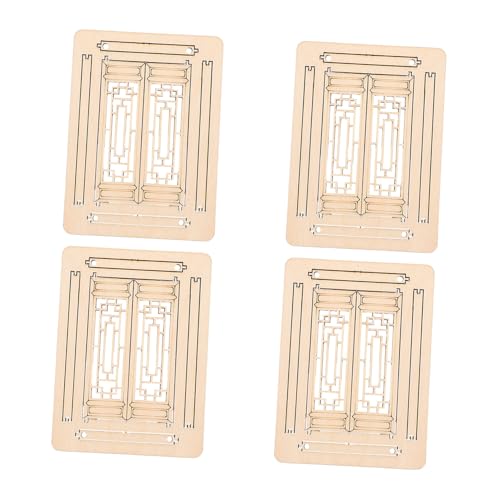UPKOCH 4 Stück Kleine Puppenhausfenster Miniatur Holzrahmen Zubehör Für Das Märchengartenhaus Mini Fensterrahmen Kleine Gartenornamente von UPKOCH