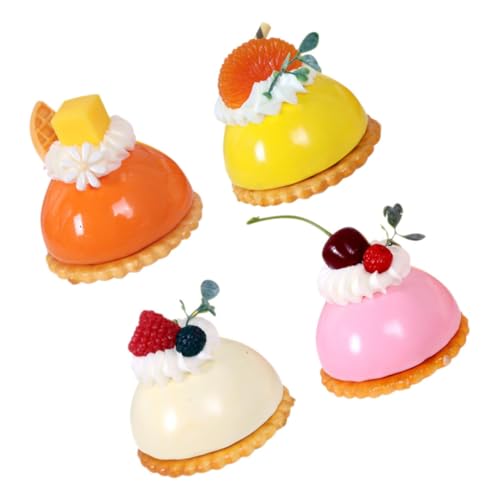 UPKOCH 4 Stück Kleines Kuchenmodell Gourmet Rollenspiel Essen Mini Essen Essen Künstliches Küchenspielzeug Buffet Käsekuchen Gefälschte Wohnkultur Tortenständer von UPKOCH
