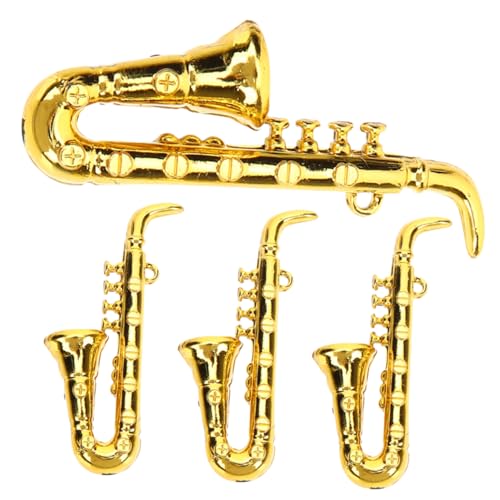 UPKOCH 4 Stück Kleines Saxophon Modell Puppenhaus Mini Fingermusik Winzige Instrumente Simuliertes Saxophon Modell Mikro Landschafts Ornament Saxophon Modell Puppenhaus von UPKOCH