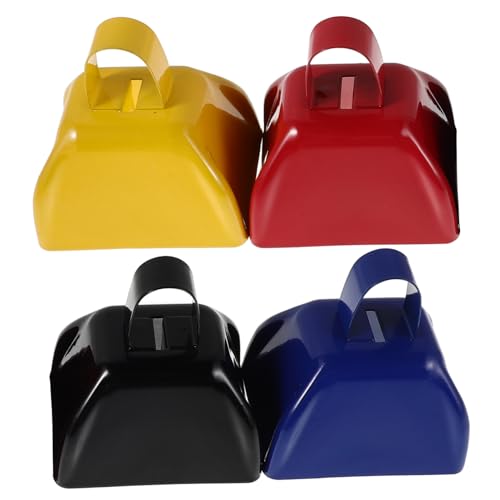 UPKOCH 4 Stück Kuhglocke Handglocke Metallglocken für Feierlichkeiten lautes Kuhbell -Geräuschmacher Noisemaker Cowbells Laute Glocken für Ereignisse Party Cowbells Event von UPKOCH