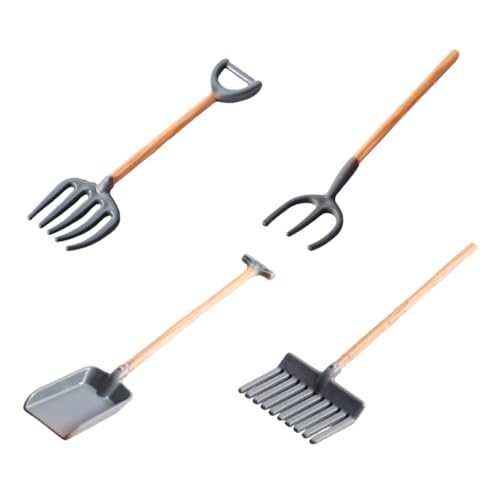 UPKOCH Antiken Stil Mini Bauernhof Werkzeuge 4 Stücke Kinder Gartenarbeit Werkzeug Set Für Puppenhaus Dekoration von UPKOCH