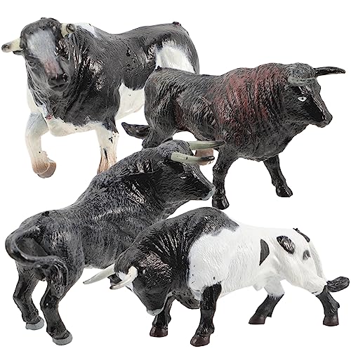 UPKOCH 4 Stück Mini-Kuh-Modell Zahlen Kühe Mini-Tiere-Modell Mini-Kuh- Mini-Kuh-Statue Bonsai-Kuh Bonsai-Tiere Basteln Mini-Kuh Im Garten Gartenkuh-Modell Kuh Figur Plastik von UPKOCH