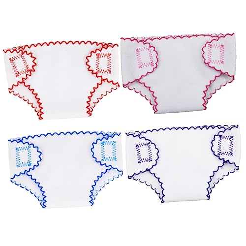 UPKOCH 4 Stück Babypuppenwindeln Wiederverwendbare Unterhosen Für Puppen Zum Anziehen Pädagogisches Spielzeug Für Jungen Und Mädchen in Rot von UPKOCH