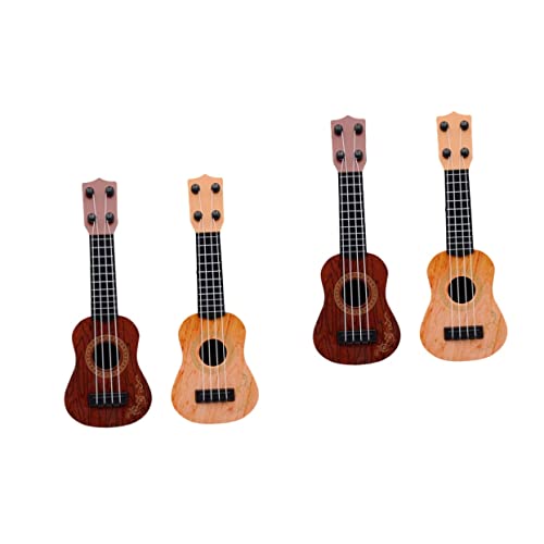 UPKOCH 4 Stück Mini-Ukulele Holzgitarre Kindergitarre für Mädchen Kinderspielzeug Spielzeug für Kleinkinder Spielzeug für Mädchen Kinderinstrument Spielzeug Kinder Gitarrenspielzeug Musik von UPKOCH