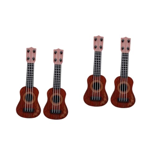 UPKOCH 4 Stück Mini-Ukulele Klassisches Spielzeug Babys Mini-Gitarre Jungs-Spielzeug Simulations-Ukulele-Spielzeug Kinder Gitarre Mädchenspielzeug Kleinkind Junge Plastik Saiteninstrument von UPKOCH