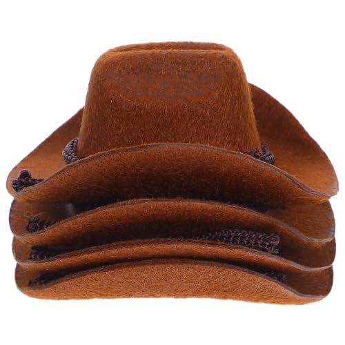 UPKOCH 4 Stück Mini-cowboyhüte Zum Basteln, Beflockt, Winzige Süße Miniatur-puppenhüte Für Puppenhauszubehör, Puppen-ankleide-Requisiten, DIY-projekte, Western-Party-Dekorationen von UPKOCH