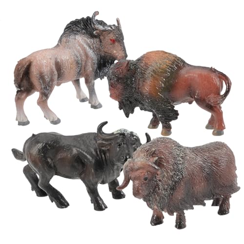 UPKOCH 4 Stück Miniatur Kuh Figuren Realistische Miniatur Kühe aus Kunststoff Niedliche Tier Deko Figuren Bonsai Tierhandwerk für Desktop für Familie und Freunde von UPKOCH