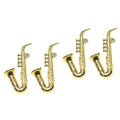 UPKOCH 4 Stück Miniatur-Saxophon Modelle Spielzeug Puppenhaus Musikinstrumentenmodell Simulations-Saxophonmodell Schreibtisch Zubehör kleines Saxophon schmücken Kind Dekorationen Plastik von UPKOCH