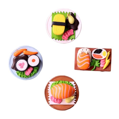 UPKOCH 4 Stück Miniatur Sushi Deko Realistische Fake Food Ornamente für Zuhause Simulation Sushi für Auto Büro Bunte Dekofiguren aus Hochwertigem Material von UPKOCH