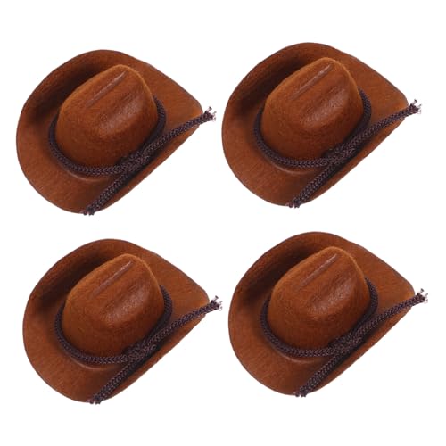 UPKOCH 4 Stück Miniatur-Western-puppenhüte, Beflockt, Niedliche Mini-cowboyhüte Zum Basteln, Für DIY-projekte, Puppenhauszubehör, Flaschenhüllen, Partydekorationen, UPKOCH 4 Stück Miniatur-Western-puppenhüte, Beflockt, Niedliche Mini-cowboyhüte Zum Basteln, Für DIY-projekte, Puppenhauszubehör, Flaschenhüllen, Partydekorationen, von UPKOCH