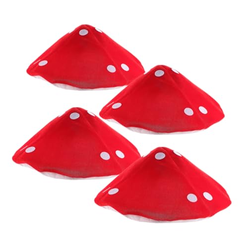 UPKOCH 4 Stück Partyhut Kopfbedeckung aus Pilzen Hüte für kleine Mädchen Partyhüte für Pilz Hut Cosplay Pilzhut zubehör verkleiden Hüte Pilzmütze Stoff rot von UPKOCH