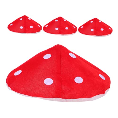 UPKOCH 4 Stück Pilz Hüte Durchmesser Leichtes Buntes Fliegenpilz Kostüm Accessoire für Cosplay Party und Bühnenauftritte von UPKOCH