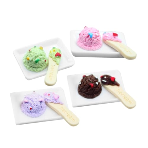 UPKOCH 4 Stück Puppenhaus Eiscreme Mini Eiscreme Rollenspiel Süße Miniatur Simulation Eiscreme Puppenhaus Miniatur Kawaii Mini Hausdekor Dekoratives Mini Hausdekor Harz von UPKOCH