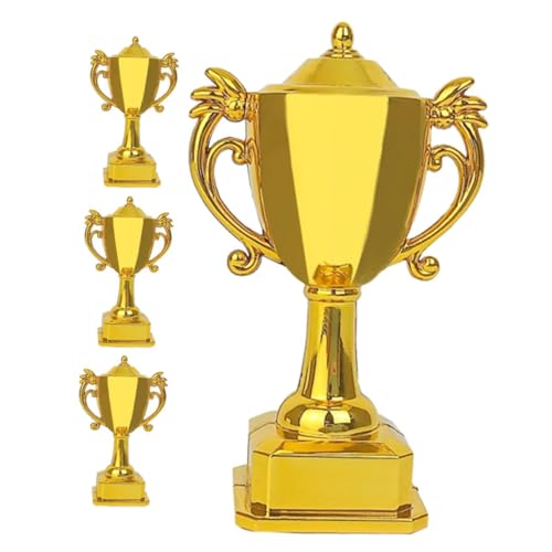 UPKOCH 4 Stück Puppenhaus Mini Goldene Trophäe Modell 4tlg dekorative Wohnaccessoires Mini-Trophäenpokal für belohnung pokale für Trophäe vergeben Trophäen für Spiele von UPKOCH